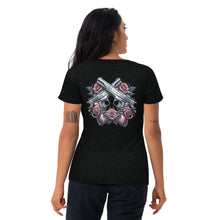 Load image into Gallery viewer, Liberty Tees: Pro2A Statement Shirts for Her [Colt + Roses] back of tee
