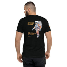 Load image into Gallery viewer, Conspiracy & Comfort Collide: 'NASA: Never Actually Sent Anyone' Tri-Blend Tee (BACK)