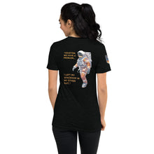 Load image into Gallery viewer, Conspiracy & Comfort Collide: 'NASA: Never Actually Sent Anyone' Tri-Blend Tee (BACK)