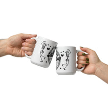 Load image into Gallery viewer, Sturdy &amp; Glossy 15 oz Ceramic Mug featuring &#39;Have The Day You Deserve Skeleton Humor&#39; (CHEERS)
