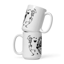 Load image into Gallery viewer, Sturdy & Glossy 15 oz Ceramic Mug featuring 'Have The Day You Deserve Skeleton Humor' (STACKED TWO)