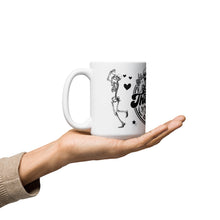 Load image into Gallery viewer, Sturdy & Glossy 15 oz Ceramic Mug featuring 'Have The Day You Deserve Skeleton Humor' (HANDLE ON LEFT)