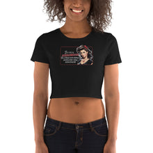 Load image into Gallery viewer, Retro Revelations Women’s Crop Tee | Conspiracy Theorist Design in black front view
