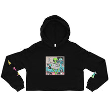 Load image into Gallery viewer, The Earth is F**ked Alien & Boston Terrier Crop Hoodie - VTown Designs Exclusive