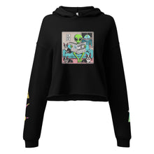 Load image into Gallery viewer, The Earth is F**ked Alien & Boston Terrier Crop Hoodie - VTown Designs Exclusive