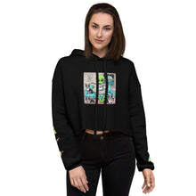 Load image into Gallery viewer, The Earth is F**ked Alien & Boston Terrier Crop Hoodie - VTown Designs Exclusive