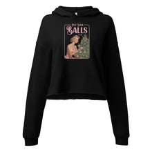 Load image into Gallery viewer, 'Put Your Balls On Me' Cropped Hoodie – The Ultimate Festive Statement Piece