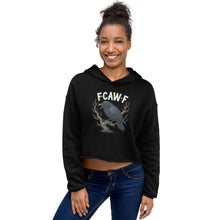 Load image into Gallery viewer, FCAWF Crow Meme Crop Hoodie – Funny Crows By VTown Design