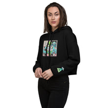 Load image into Gallery viewer, The Earth is F**ked Alien & Boston Terrier Crop Hoodie - VTown Designs Exclusive