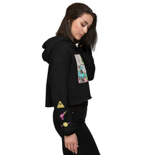 Load image into Gallery viewer, The Earth is F**ked Alien & Boston Terrier Crop Hoodie - VTown Designs Exclusive