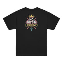 Load image into Gallery viewer, Technoblade Tribute Tee – “No, He’s a Legend” Youth Shirt - Back of Tee