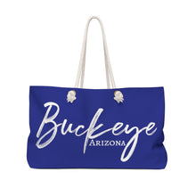 Load image into Gallery viewer, Buckeye Weekender Bag (Navy/White Lettering)