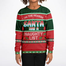Load image into Gallery viewer, "I'm the reason--Naughty List" Kids Sweatshirt By V-Town Designs