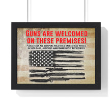 Load image into Gallery viewer, Guns Permitted Premium Framed Poster by Vtown Designs
