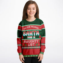 Load image into Gallery viewer, "I'm the reason--Naughty List" Kids Sweatshirt By V-Town Designs