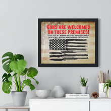 Load image into Gallery viewer, Guns Permitted Premium Framed Poster by Vtown Designs