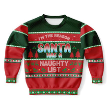Load image into Gallery viewer, "I'm the reason--Naughty List" Kids Sweatshirt By V-Town Designs