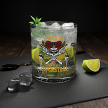 Load image into Gallery viewer, Born To Be A Rockstar Bar Glass For Fans of Rock Music mojito with lime
