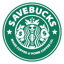 Load image into Gallery viewer, Savebucks-make-coffee-at-home-coffee-co-logo