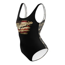 Load image into Gallery viewer, America Camo-backed One-Piece Swimsuit side ghost 1