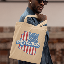 Load image into Gallery viewer, arizona-stars-and-stripes-tote-bag-man