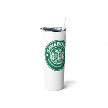 Load image into Gallery viewer, A Savebucks Skinny Steel Tumbler Ghost Mockup 2