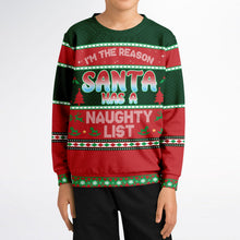 Load image into Gallery viewer, "I'm the reason--Naughty List" Kids Sweatshirt By V-Town Designs