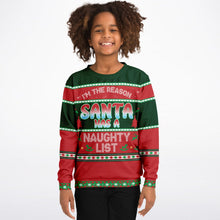 Load image into Gallery viewer, "I'm the reason--Naughty List" Kids Sweatshirt By V-Town Designs
