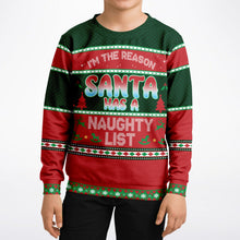 Load image into Gallery viewer, "I'm the reason--Naughty List" Kids Sweatshirt By V-Town Designs