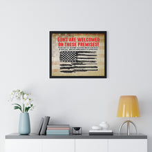 Load image into Gallery viewer, Guns Permitted Premium Framed Poster by Vtown Designs