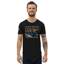 Load image into Gallery viewer, #iykyk Collection • The Social Media Wars • Men's Curved Hem T-Shirt