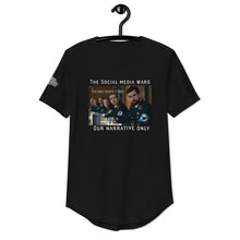 Load image into Gallery viewer, #iykyk Collection • The Social Media Wars • Men's Curved Hem T-Shirt