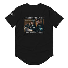 Load image into Gallery viewer, #iykyk Collection • The Social Media Wars • Men's Curved Hem T-Shirt