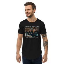 Load image into Gallery viewer, #iykyk Collection • The Social Media Wars • Men's Curved Hem T-Shirt