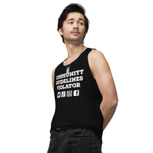Load image into Gallery viewer, Community Guidelines Violator Unisex Premium Tank Top (Select Color)