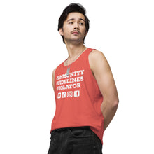 Load image into Gallery viewer, Community Guidelines Violator Unisex Premium Tank Top (Select Color)