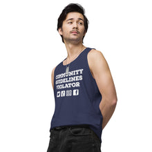 Load image into Gallery viewer, Community Guidelines Violator Unisex Premium Tank Top (Select Color)