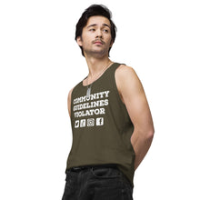 Load image into Gallery viewer, Community Guidelines Violator Unisex Premium Tank Top (Select Color)