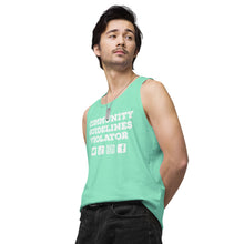 Load image into Gallery viewer, Community Guidelines Violator Unisex Premium Tank Top (Select Color)