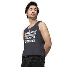 Load image into Gallery viewer, Community Guidelines Violator Unisex Premium Tank Top (Select Color)