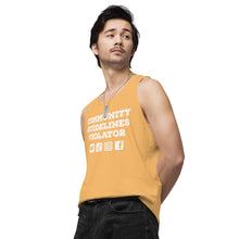 Load image into Gallery viewer, Community Guidelines Violator Unisex Premium Tank Top (Select Color)