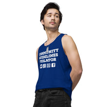Load image into Gallery viewer, Community Guidelines Violator Unisex Premium Tank Top (Select Color)