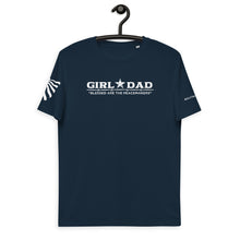 Load image into Gallery viewer, girl-dad-blessed-are-the-peacemakers-vtown-designs-dad-and-daughter-hanger-french-navy