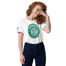 Load image into Gallery viewer, Savebucks-make-coffee-at-home-coffee-co-white-t-shirt-smile-cute