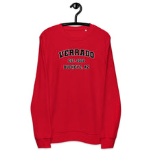 Load image into Gallery viewer, verrado-varsity-sweatshirt-red-hanger