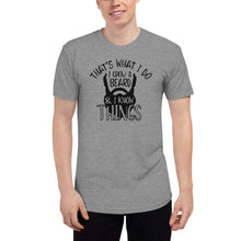 Load image into Gallery viewer, Bearded Knower of Things - Tri-Blend Super Soft Track Tee Shirt