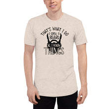 Load image into Gallery viewer, Bearded Knower of Things - Tri-Blend Super Soft Track Tee Shirt