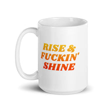 Load image into Gallery viewer, "Rise & Shine" White glossy mug
