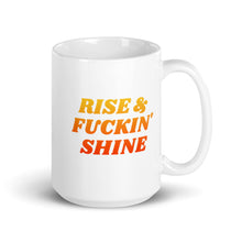 Load image into Gallery viewer, "Rise & Shine" White glossy mug