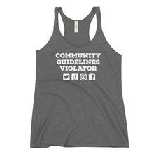 Load image into Gallery viewer, Community Guidelines Violator Women's Racerback Tank